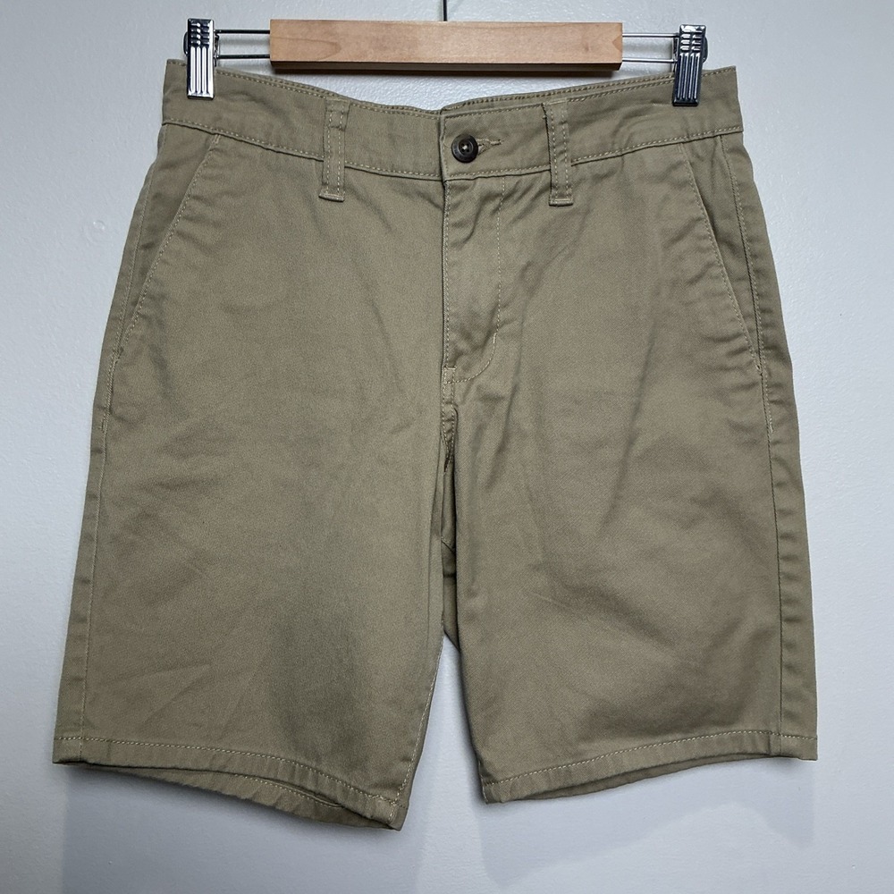 RSQ Men's Mid-Length Chino Shorts 28‎ Khaki Flat Front Casual Everyday NWOT